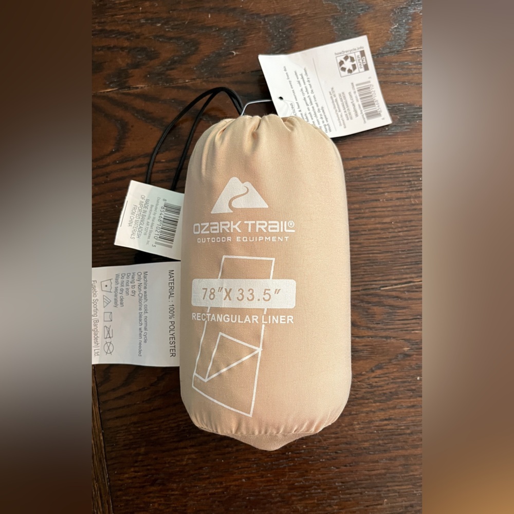 NWT Ozark trail, sleeping bag liner 78×33.5 size